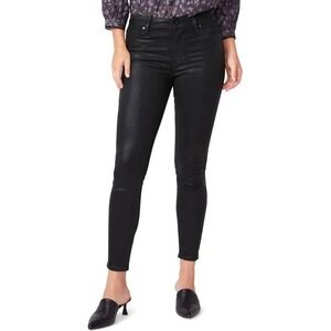 Paige High Rise Muse Black Fog Luxe Coating Coated Slim Jeans 31 NEW